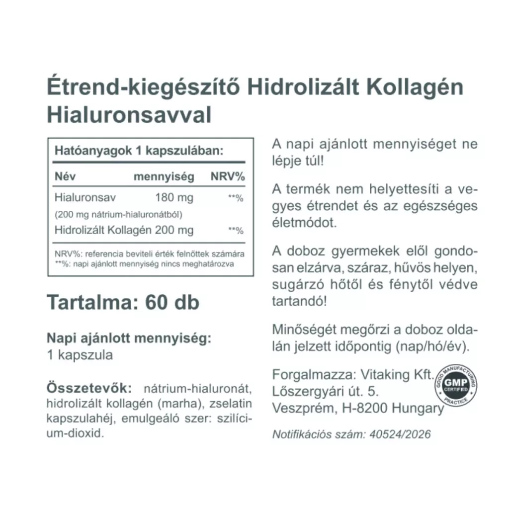 Vitaking Kollagén+Hialuronsav kapszula - 60db 2 Vitaking Kollagén+Hialuronsav kapszula - 60db - Image 2