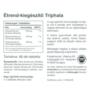 Vitaking Triphala tabletta - 60db 5 Vitaking Triphala tabletta - 60db - Image 3