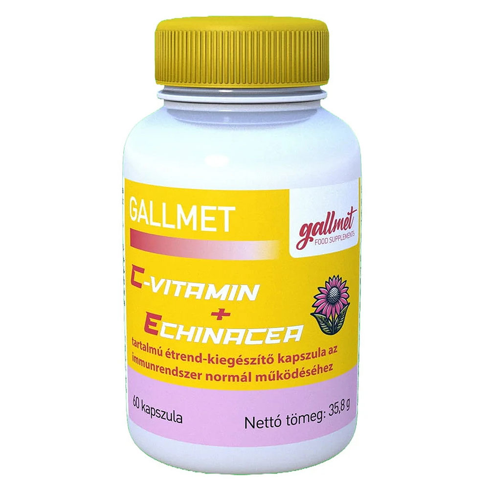 Gallmet C-vitamin + Echinacea kapszula - 60db 1 Gallmet C-vitamin + Echinacea 60db