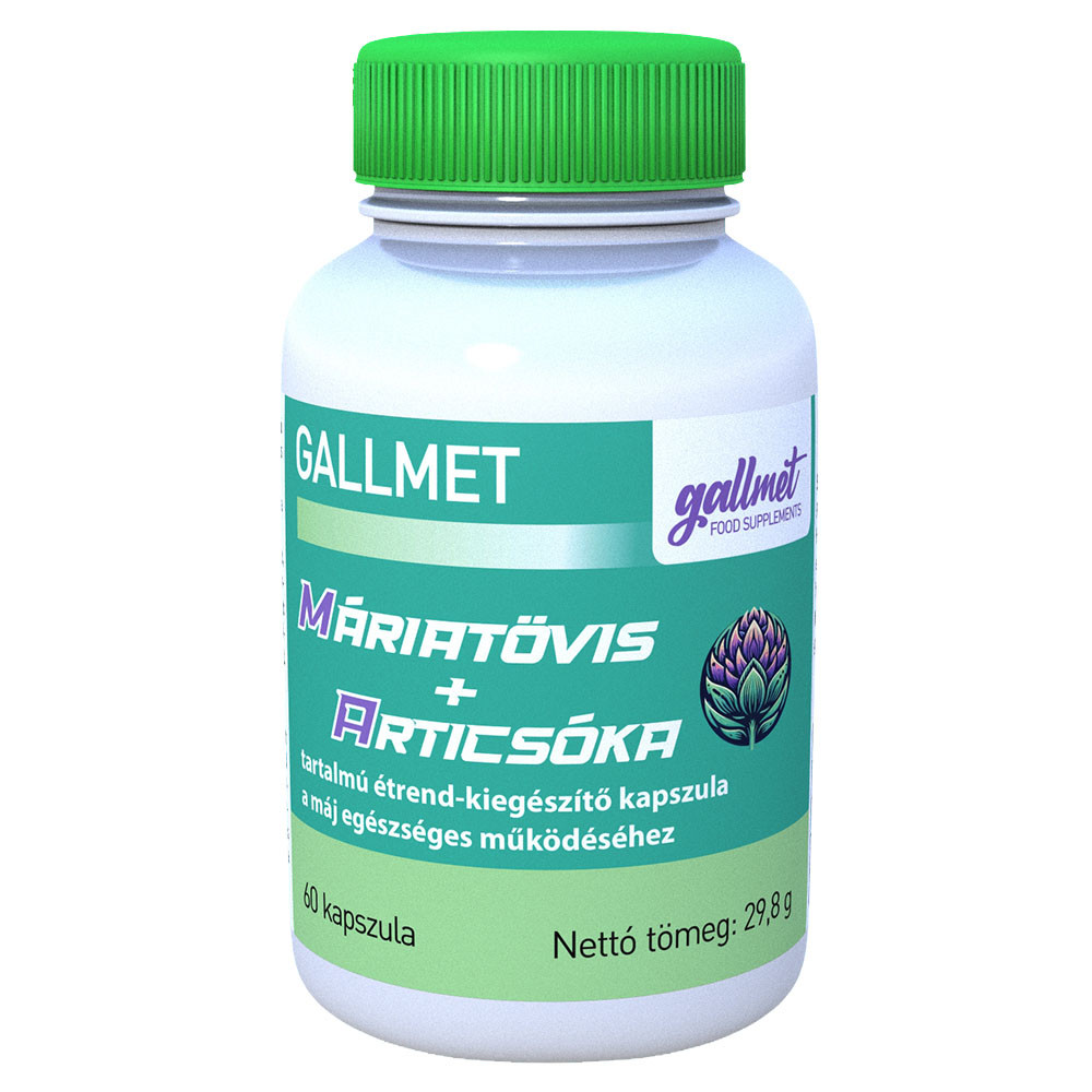 Gallmet Máriatövis + Articsóka kapszula - 60db 1 Gallmet Máriatövis + Articsóka 60db