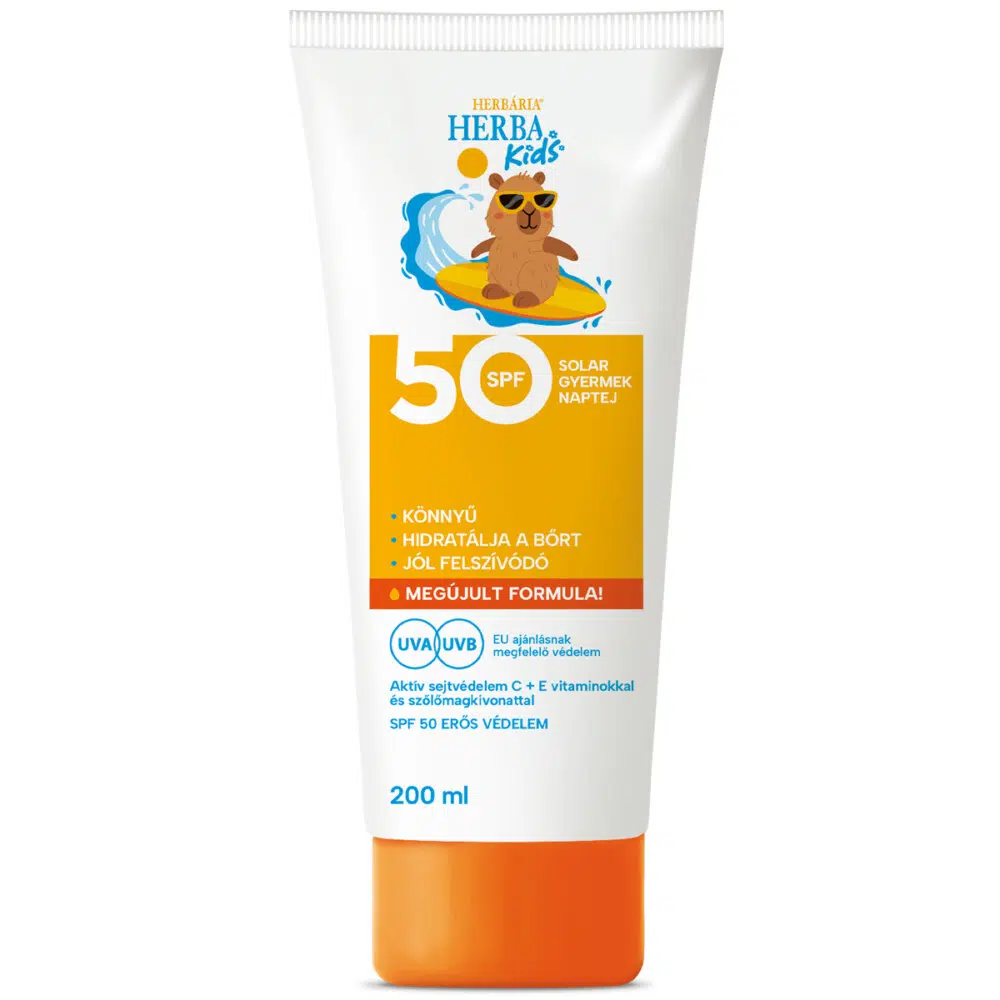 Herbária Herba Kids Solar SPF 50 gyermek naptej - 200ml 1 Herbária Herba Kids Solar SPF 50 gyermek naptej - 200ml