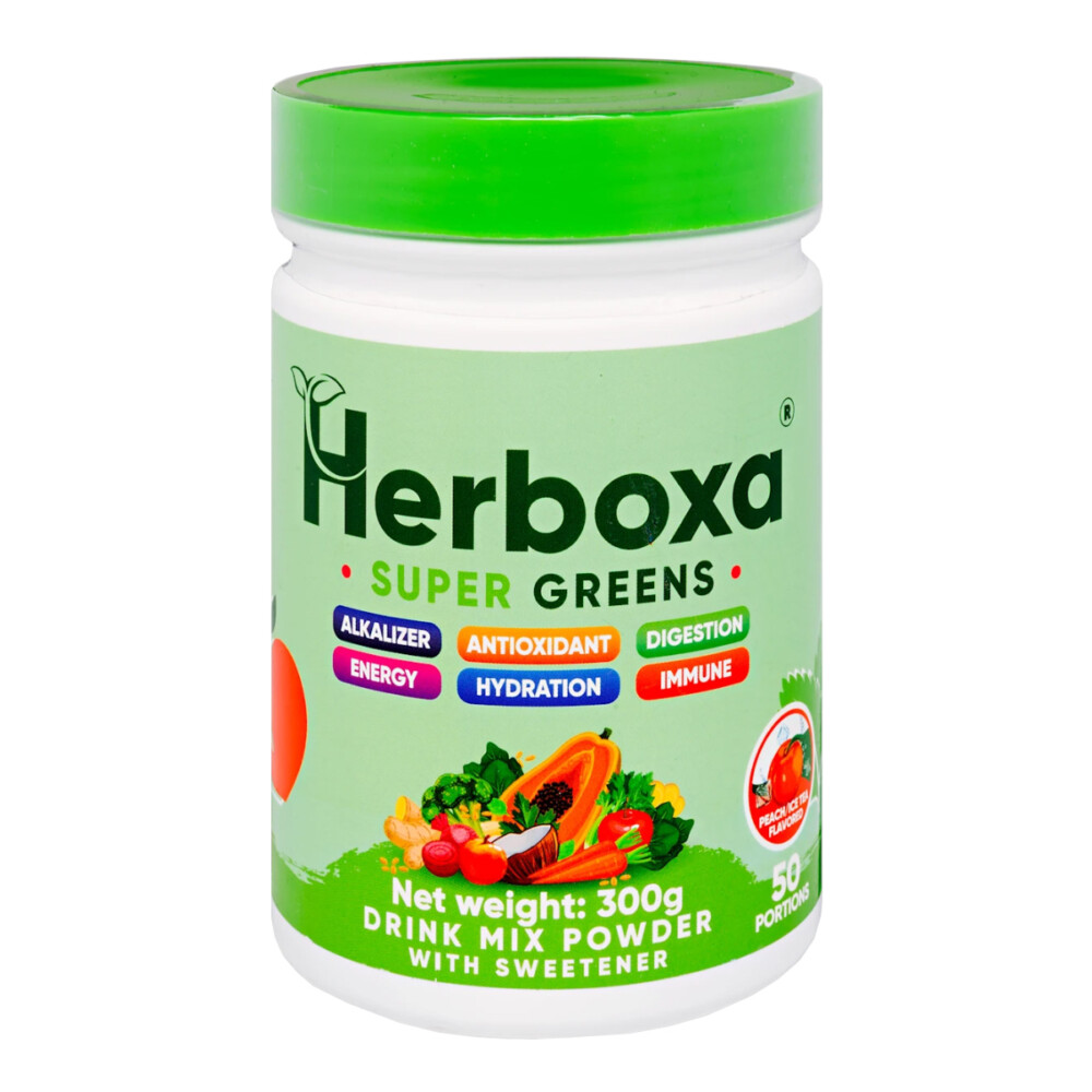 Herboxa Super Greens őszibarackos jeges tea ízben - 300g 1 Herboxa Super Greens őszibarackos jeges tea ízben - 300g