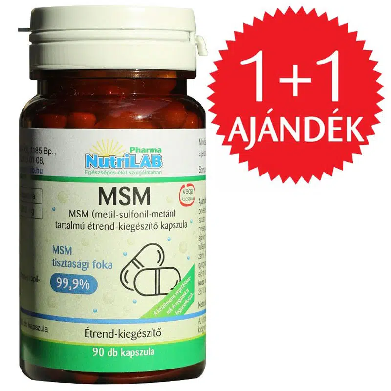 Nutrilab MSM kapszula 1+1 AJÁNDÉK - 2x90db 1 Nutrilab MSM kapszula 1+1 AJÁNDÉK - 2x90db
