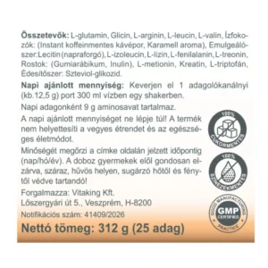 Vitaking Aminosav Komplex karamell-kávé ízű italpor - 312g 5 Vitaking Aminosav Komplex karamell-kávé ízű italpor - 312g - Image 2