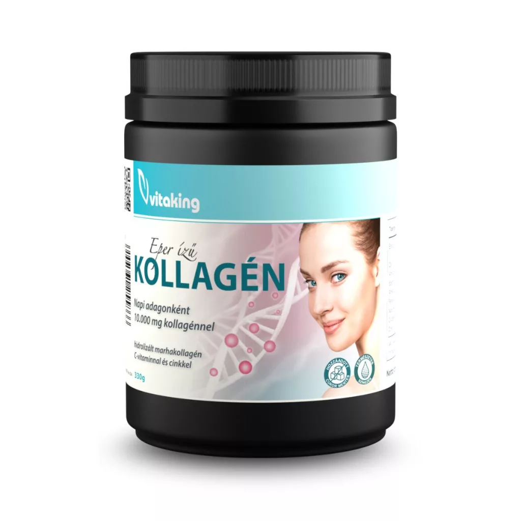 Vitaking Kollagén Eper ízű italpor dobozos - 330g 2 Vitaking Kollagén Eper ízű italpor dobozos - 330g - Image 2