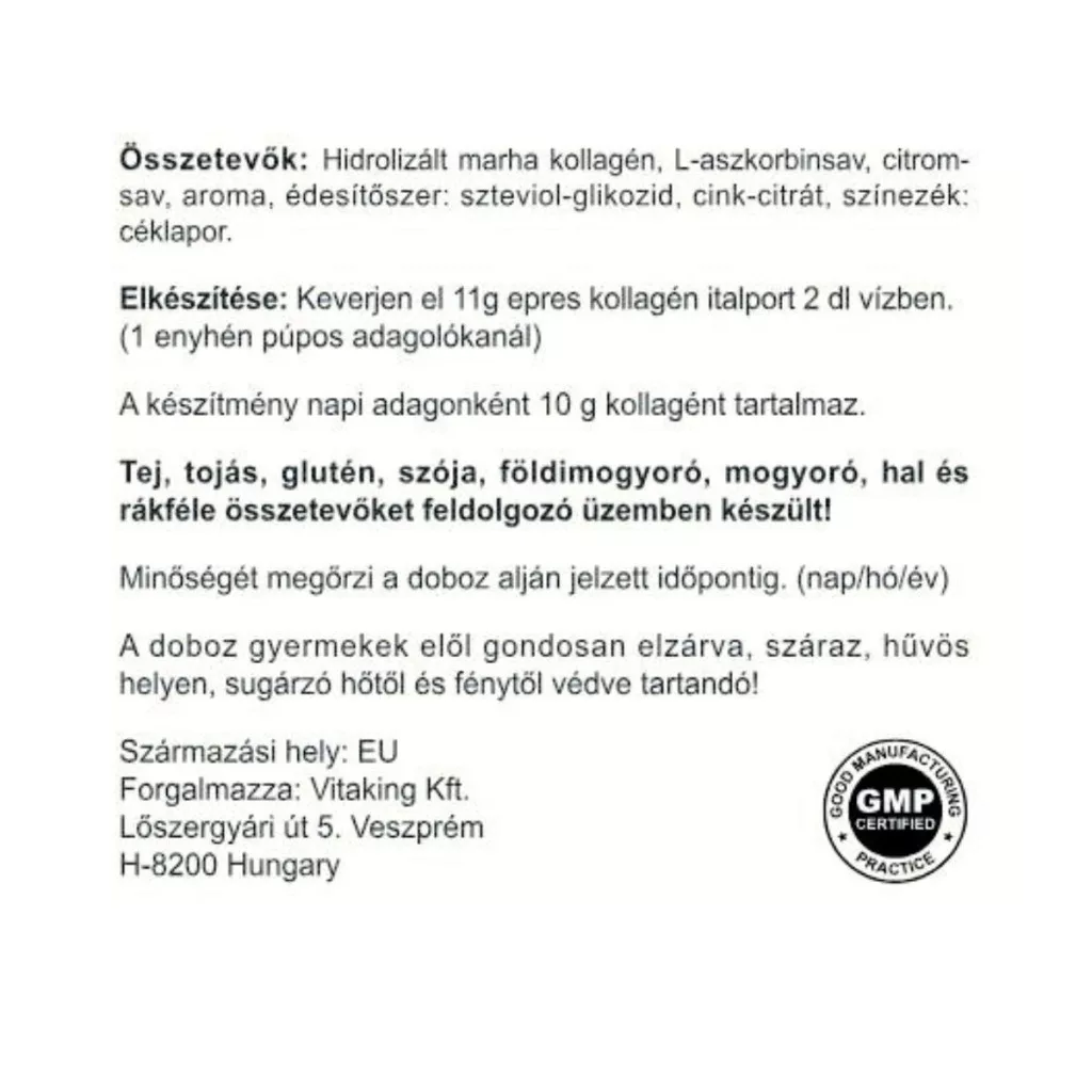 Vitaking Kollagén Eper ízű italpor dobozos - 330g 4 Vitaking Kollagén Eper ízű italpor dobozos - 330g - Image 4
