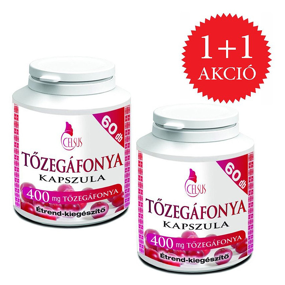 Celsus Tőzegáfonya kapszula 1+1 Akció - 2x60db 1 Celsus Tőzegáfonya kapszula 1+1 Akció - 2x60db