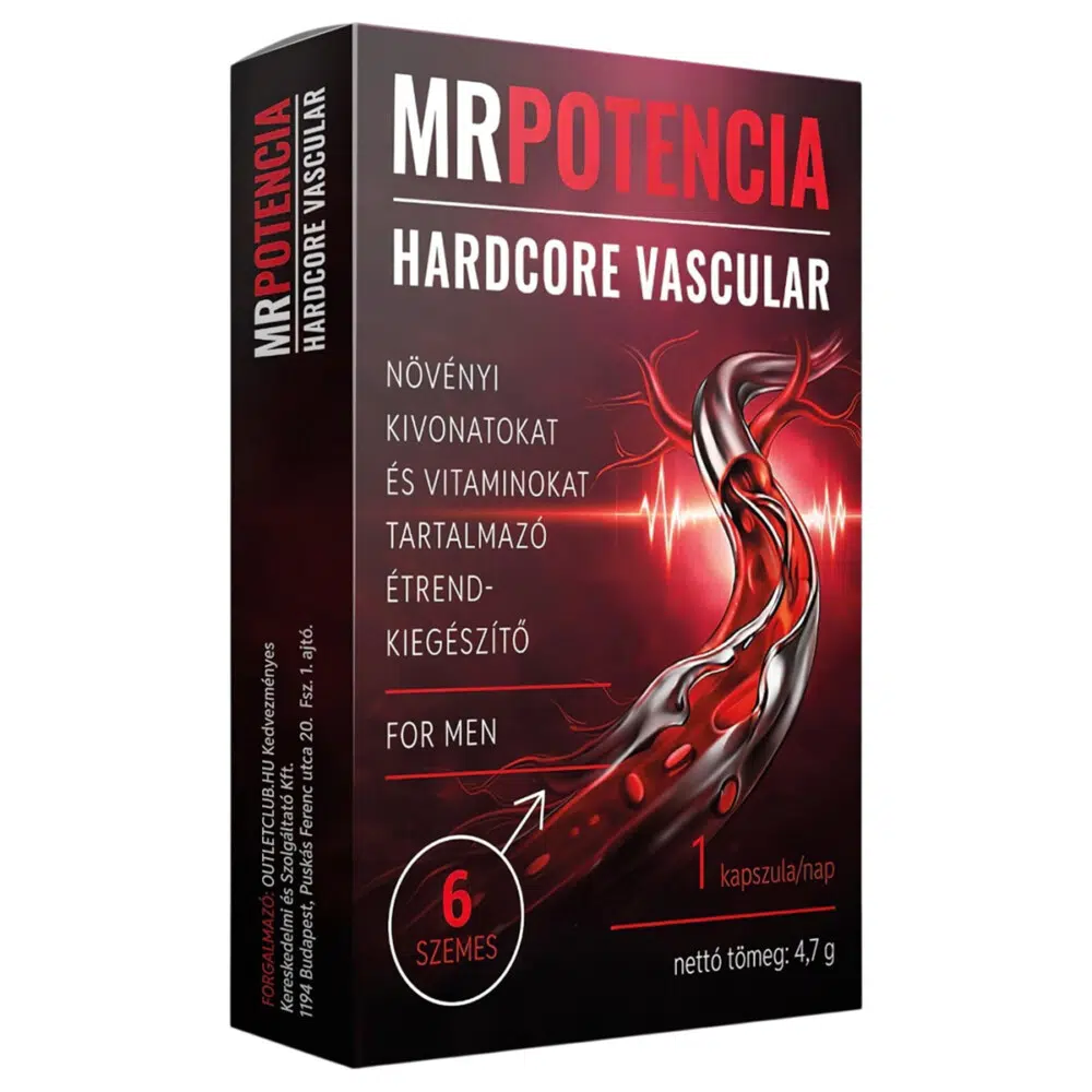 Mr. Potencia Hardcore Vascular potencianövelő kapszula - 6db 1 Mr. Potencia Hardcore Vascular potencianövelő kapszula - 6db