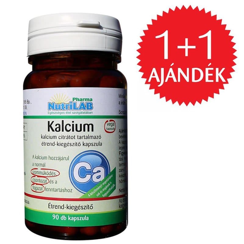 Nutrilab Kalcium citrát kapszula 1+1 AJÁNDÉK - 2x90db 1 Nutrilab Kalcium citrát kapszula 1+1 AJÁNDÉK - 2x90db