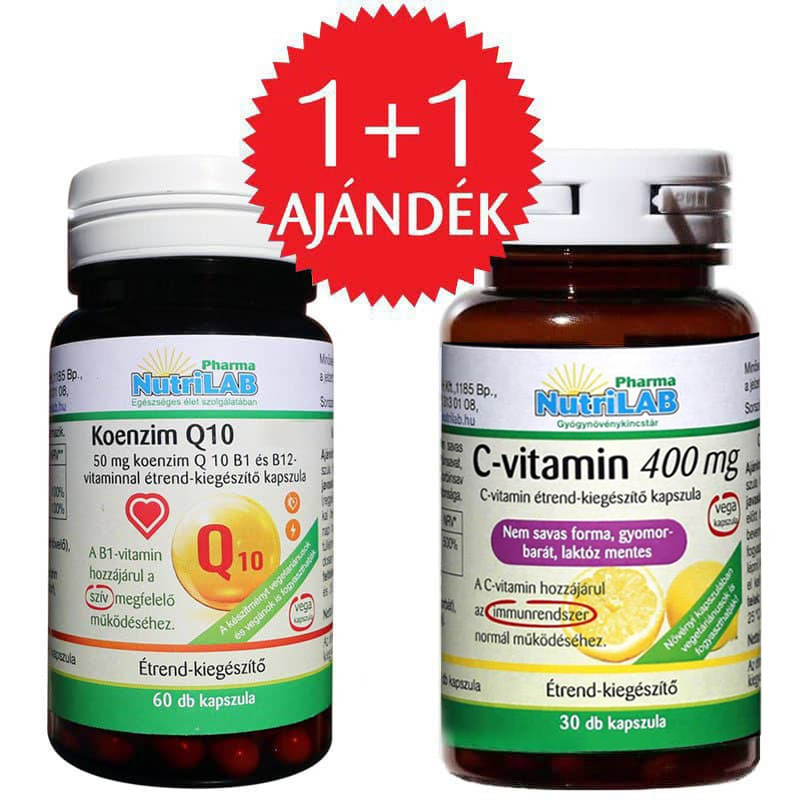 Nutrilab Koenzim Q10 50mg kapszula + AJÁNDÉK C-vitamin kapszula - 60db+30db 1 Nutrilab Koenzim Q10 50mg kapszula + AJÁNDÉK C-vitamin kapszula - 60db+30db