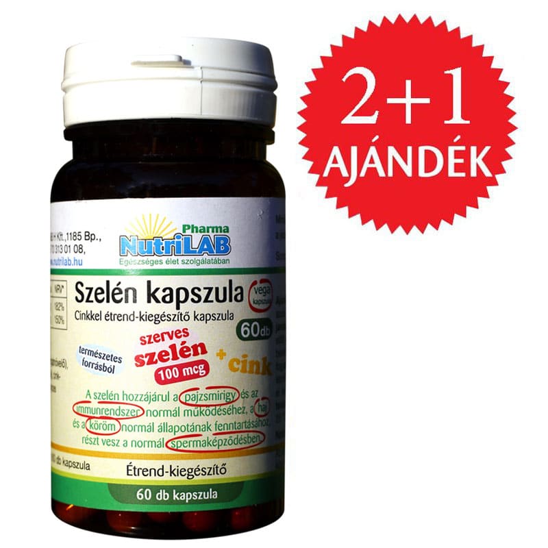Nutrilab Szelén cinkkel kapszula 2+1 AKCIÓ - 3x60db 1 Nutrilab Szelén cinkkel kapszula 2+1 AKCIÓ - 3x60db