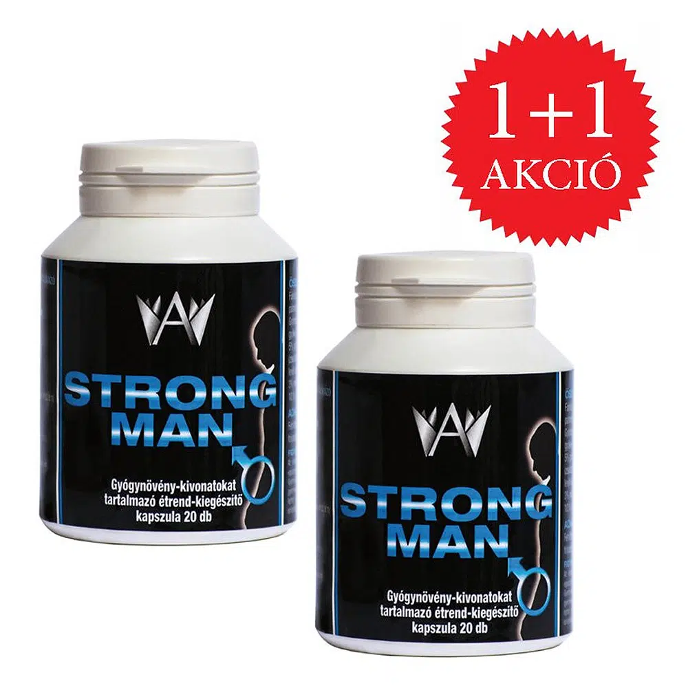 Strong Man potencianövelő és férfivitamin kapszula 1+1 Akció - 2x20db 1 Strong Man potencianövelő és férfivitamin kapszula 1+1 Akció - 2x20db