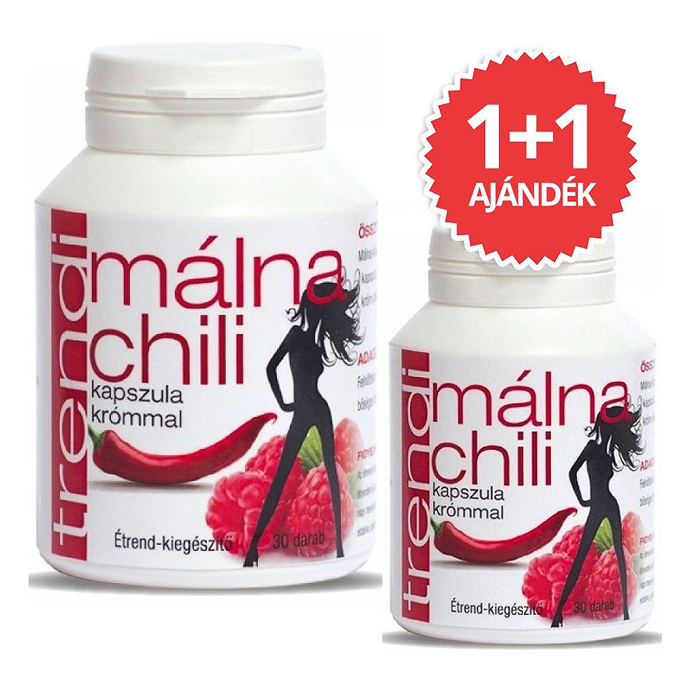Trendi Málna-Chili kapszula 1+1 Akció - 2x30db 1 Trendi Málna-Chili kapszula 1+1 Akció - 2x30db