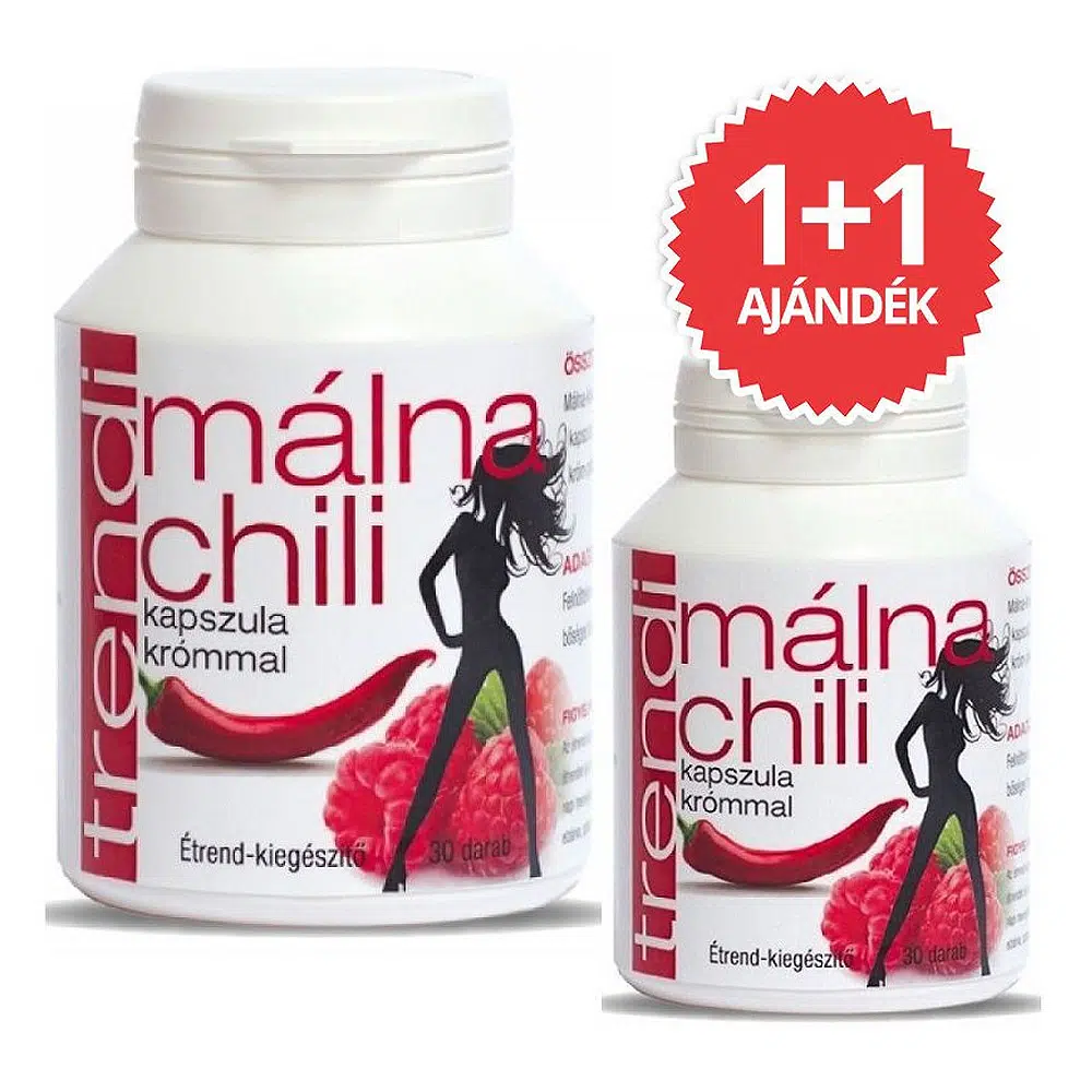 Trendi Málna-Chili kapszula 1+1 Akció - 2x30db 1 Trendi Málna-Chili kapszula 1+1 Akció - 2x30db