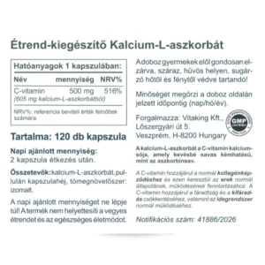 Vitaking C-vitamin Kalcium L-Aszkorbát kapszula - 120db 6 Vitaking C-vitamin Kalcium L-Aszkorbát kapszula - 120db - Image 3