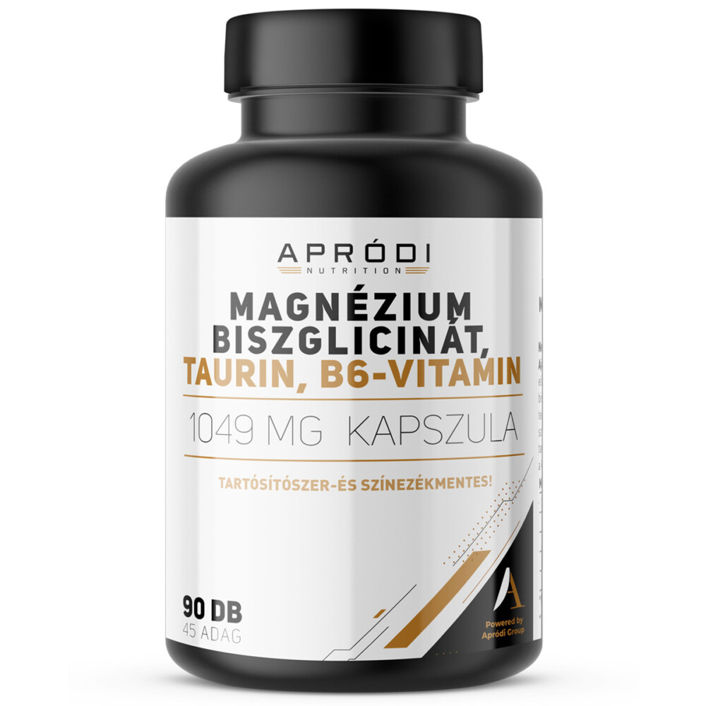 APRÓDI Magnézium Biszglicinát + Taurin + B6-vitamin kapszula - 90db 1 APRÓDI Magnézium Biszglicinát + Taurin + B6-vitamin kapszula - 90db