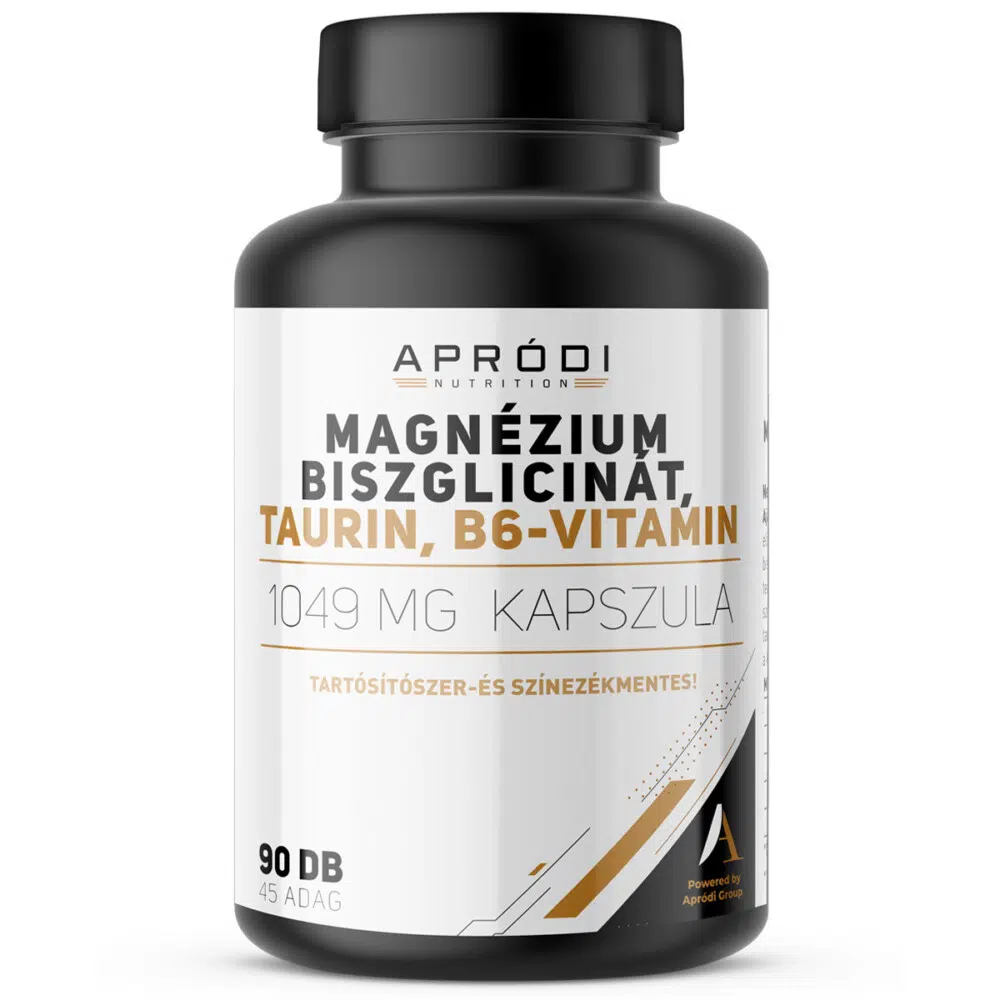 APRÓDI Magnézium Biszglicinát + Taurin + B6-vitamin kapszula - 90db 1 APRÓDI Magnézium Biszglicinát + Taurin + B6-vitamin kapszula - 90db