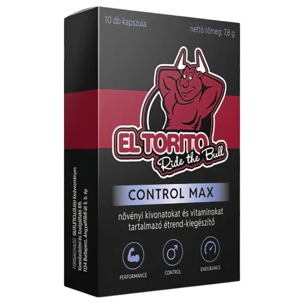 El Torito Control MAX korai magömlés elleni kapszula - 10db 1 El Torito Control MAX korai magömlés elleni kapszula - 10db