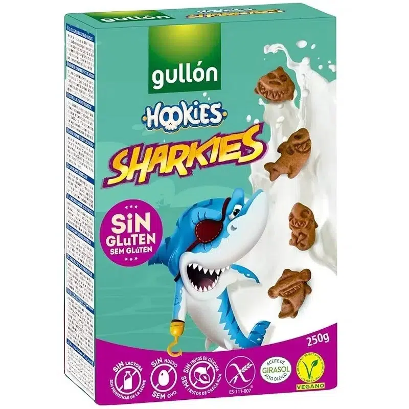 Gullón Hookies Sharkies gluténmentes reggeliző keksz - 250g 1 Gullon gluténmentes Dibus reggeliző keksz 250g