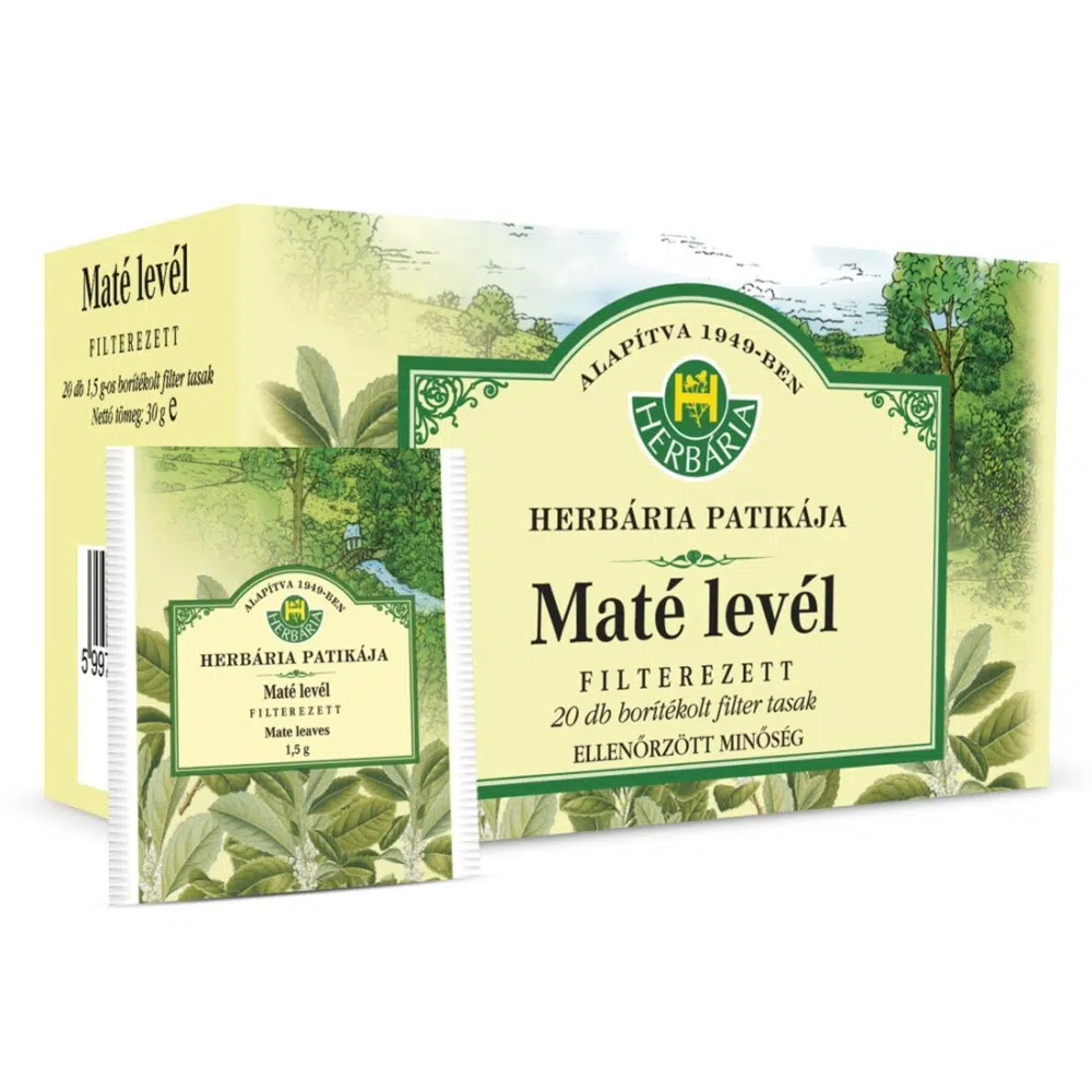 Herbária maté levél tea - 20x1,5g borítékolt filter/doboz 1 Herbária mate levél filteres 20x