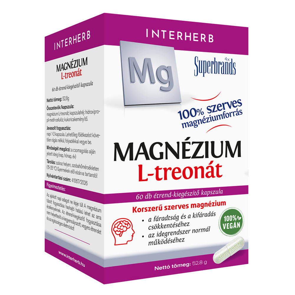 Interherb Magnézium L-treonát kapszula - 60db 1 Interherb Magnézium L-treonát kapszula - 60db