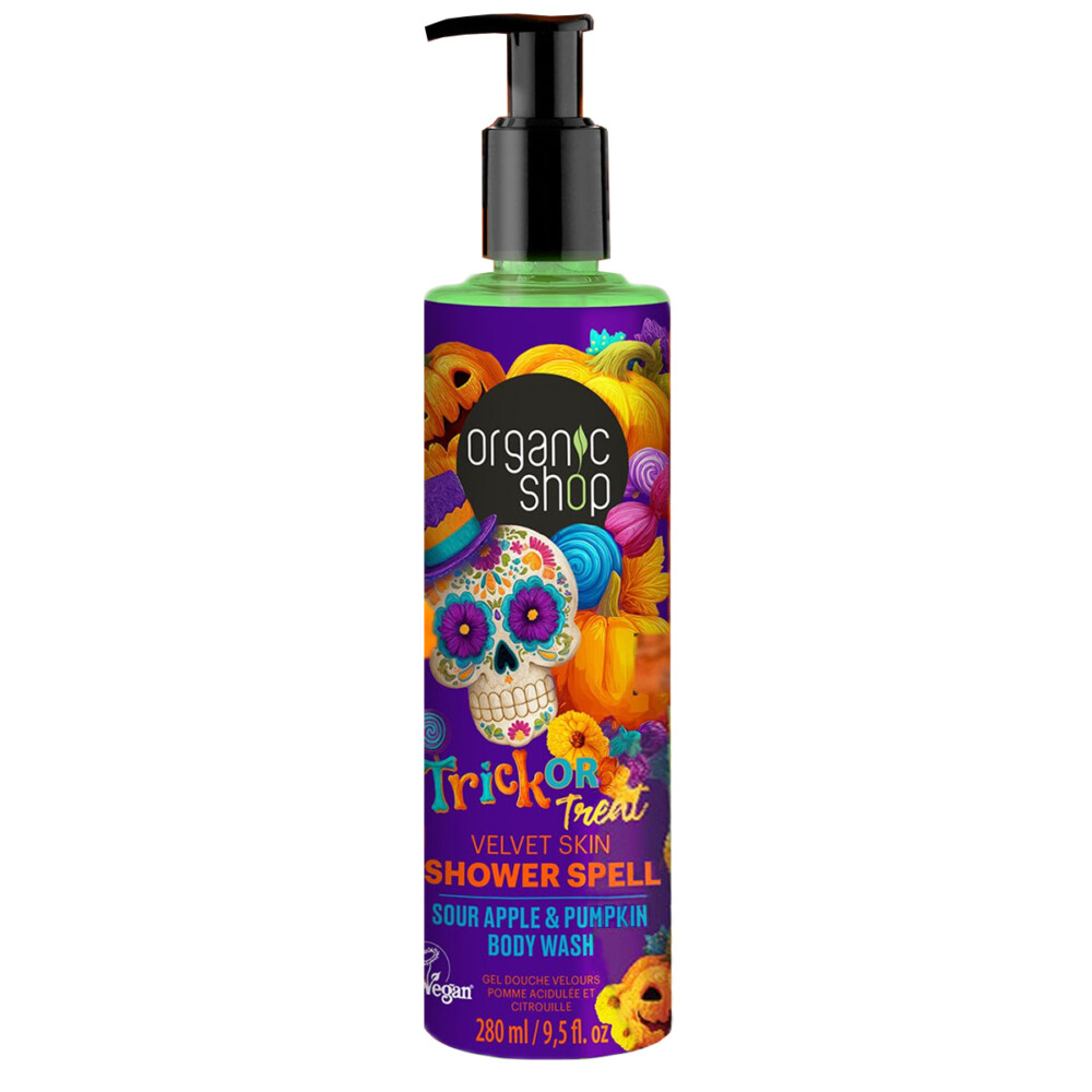 Organic Shop "Trick or treat"Tusfürdő varázslat zöldalmával és sütőtökolajjal - 280ml 1 Organic Shop "Trick or treat"Tusfürdő varázslat zöldalmával és sütőtökolajjal - 280ml