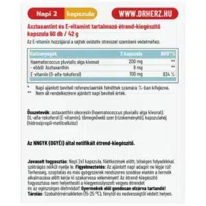 Dr. Herz Astaxanthin + E-vitamin kapszula - 60db 3 Dr. Herz Astaxanthin + E-vitamin kapszula