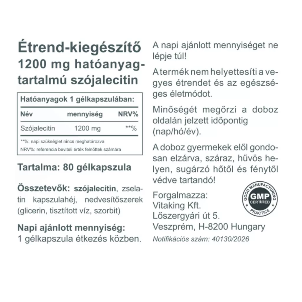 Vitaking Szója Lecitin lágyzselatin kapszula - 80db 3 Vitaking Szója Lecitin lágyzselatin kapszula - 80db - Image 3