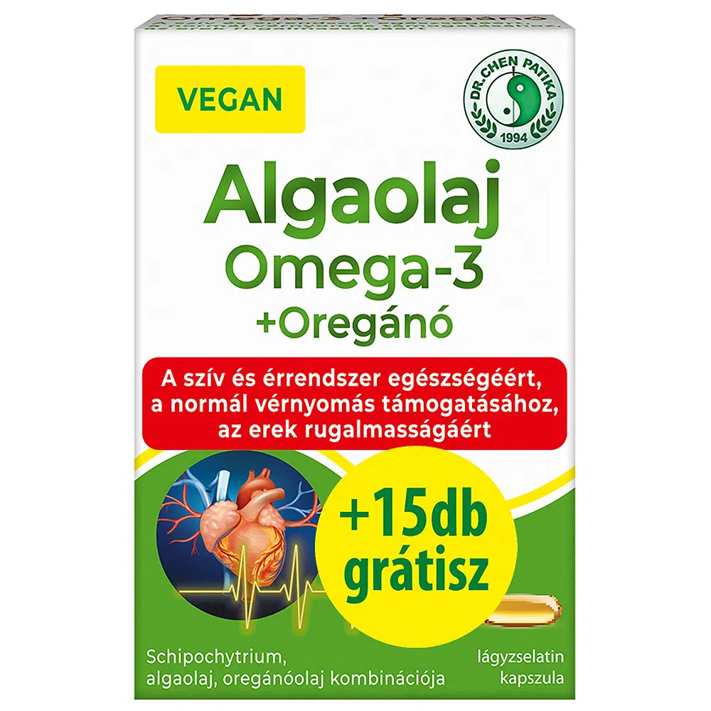 Dr. Chen Vegán Algaolaj Omega-3 Plusz Oregánó kapszula - 30db 1 Dr. Chen Vegán Algaolaj Omega-3 Plusz Oregánó kapszula - 30db