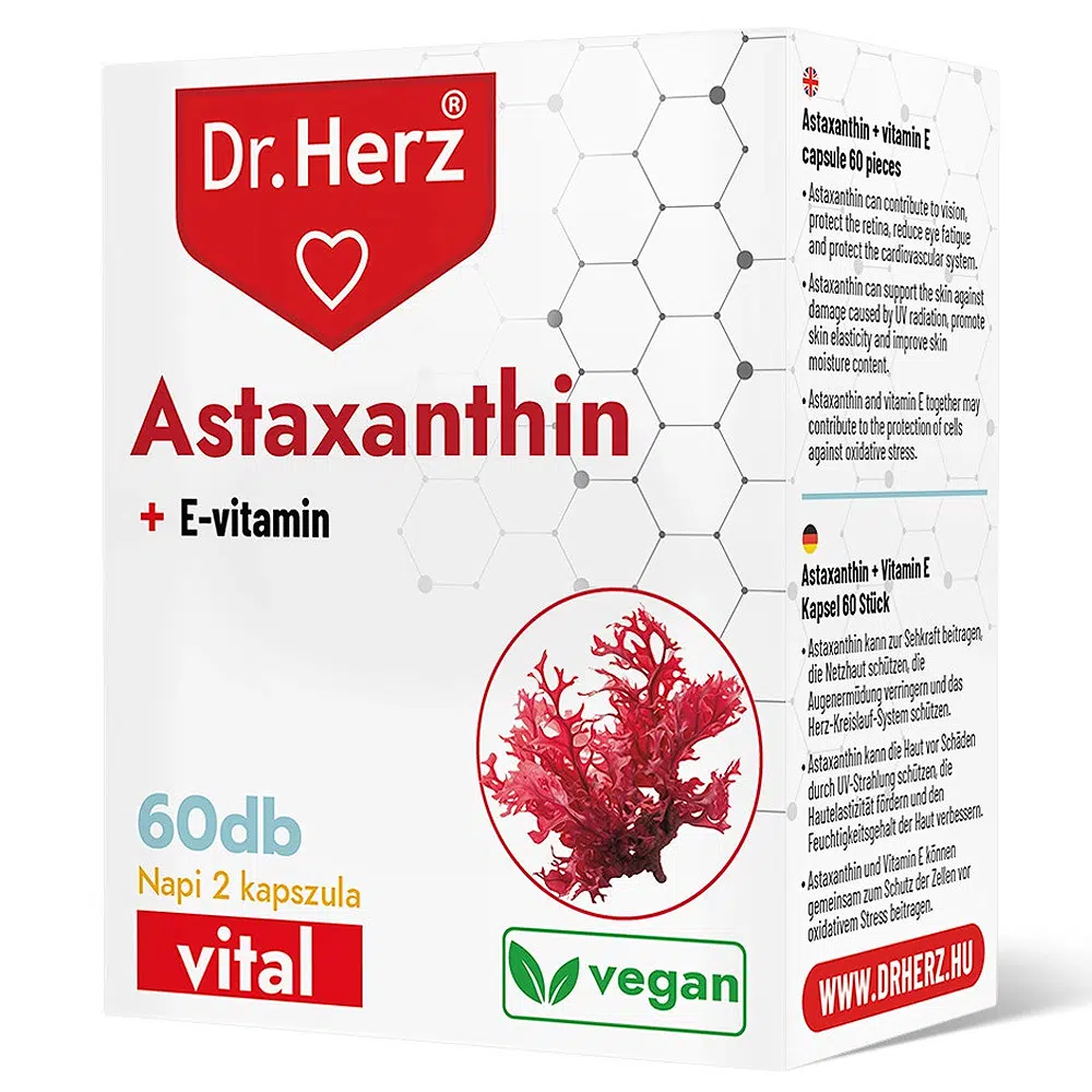 Dr. Herz Astaxanthin + E-vitamin kapszula - 60db 1 Dr. Herz Astaxanthin + E-vitamin kapszula - 60db