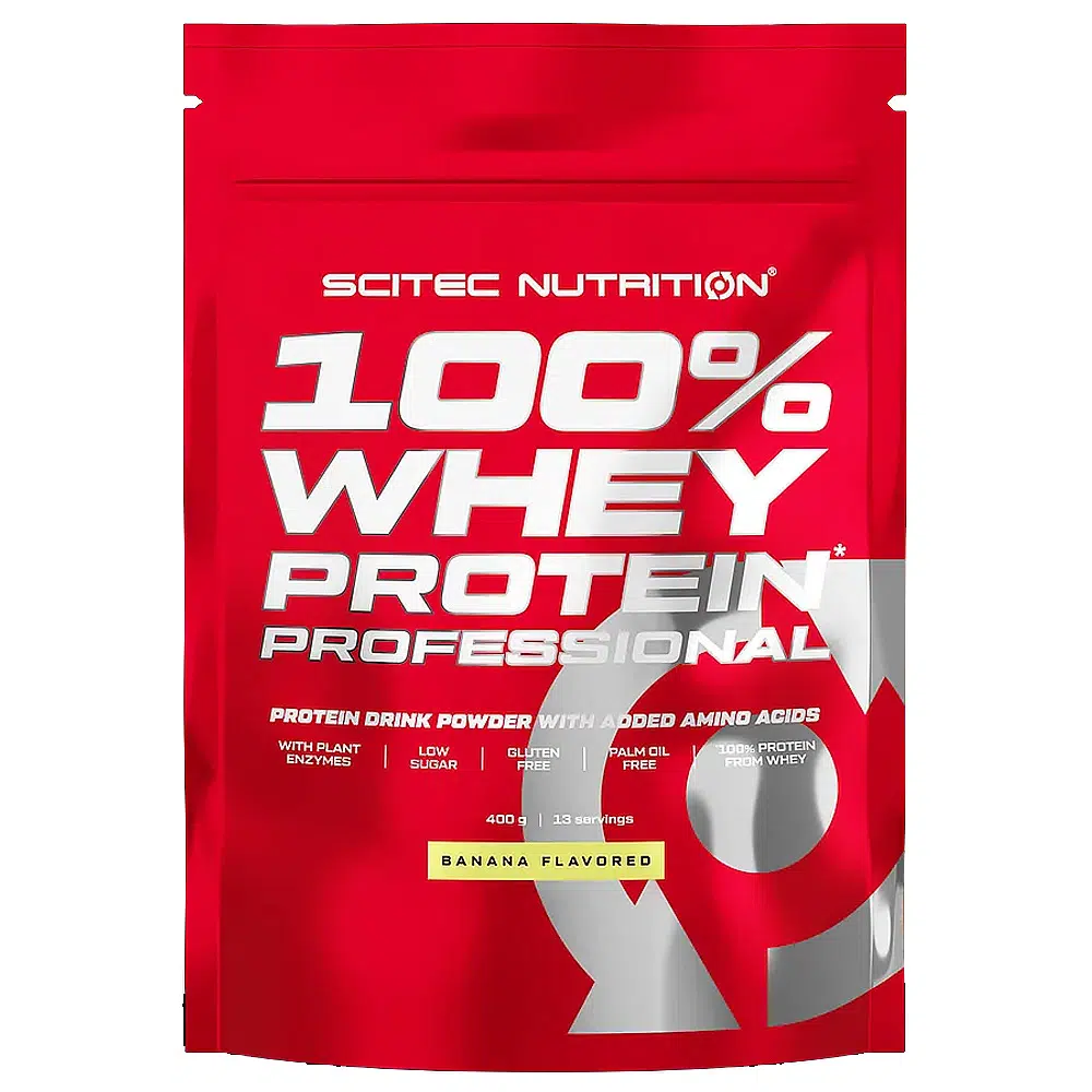 Scitec Nutrition 100% Whey Protein Professional banán - 400g 1 Scitec Nutrition 100% Whey Protein Professional banán - 400g
