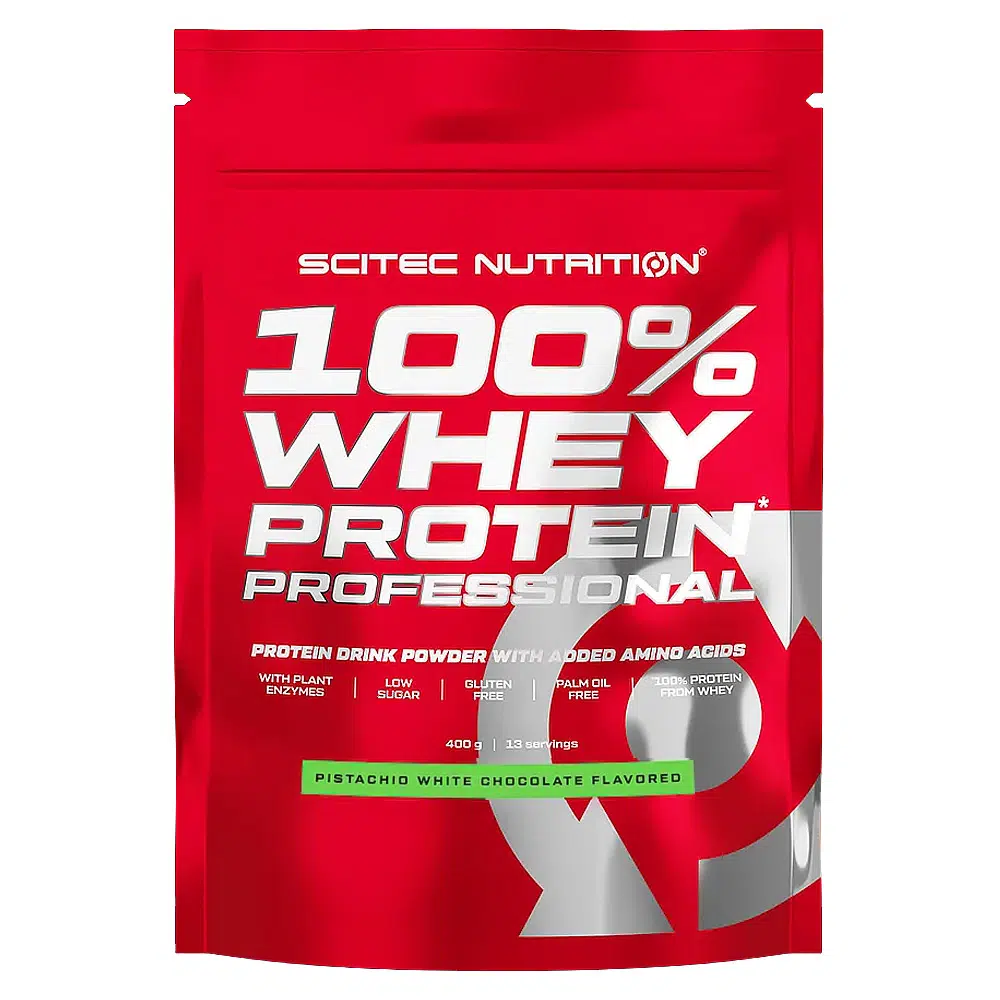 Scitec Nutrition 100% Whey Protein Professional pisztácia fehércsoki - 400g 1 Scitec Nutrition 100% Whey Protein Professional pisztácia fehércsoki - 400g