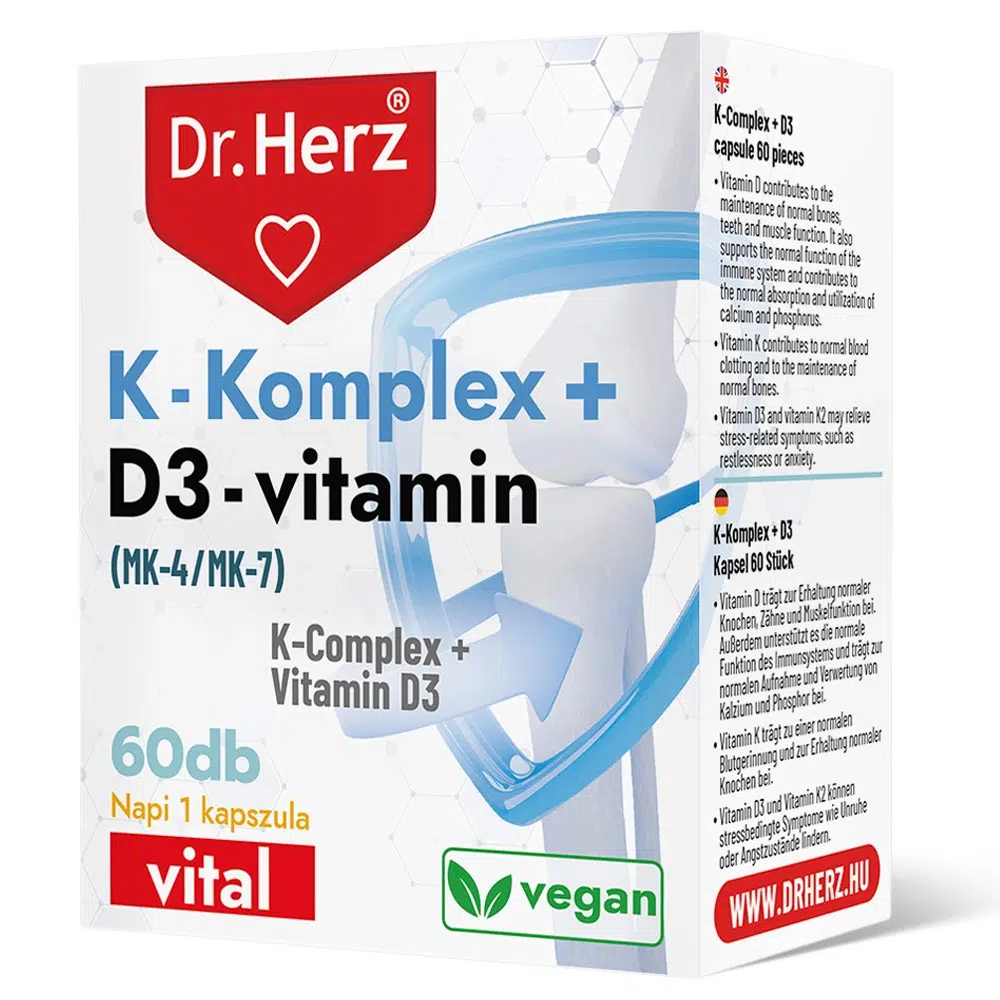 Dr. Herz K-Komplex + D3-vitamin kapszula - 60db 1 Dr. Herz K-Komplex + D3-vitamin kapszula - 60db
